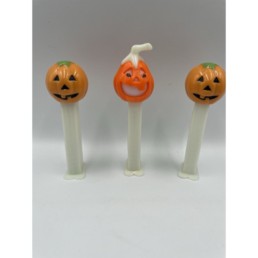 Vintage Lot of 3 Halloween Pez Dispensers 3 Different Jack O'Lantens